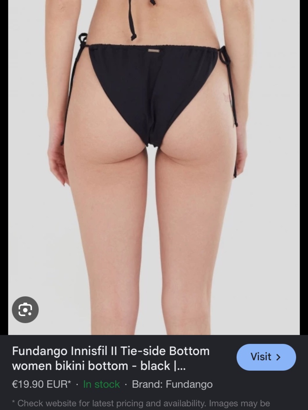 Black Women's Tie-Side Bikini Scrunched Bottom